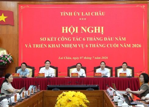 Tỉnh ủy Lai Châu tổ chức Hội nghị trực tuyến sơ kết công tác 6 tháng đầu năm và triển khai nhiệm vụ 6 tháng cuối năm 2026